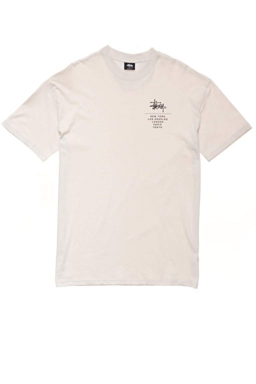 Stussy Mens Left Chest City Stack SS T Shirt White - MUAZR9706